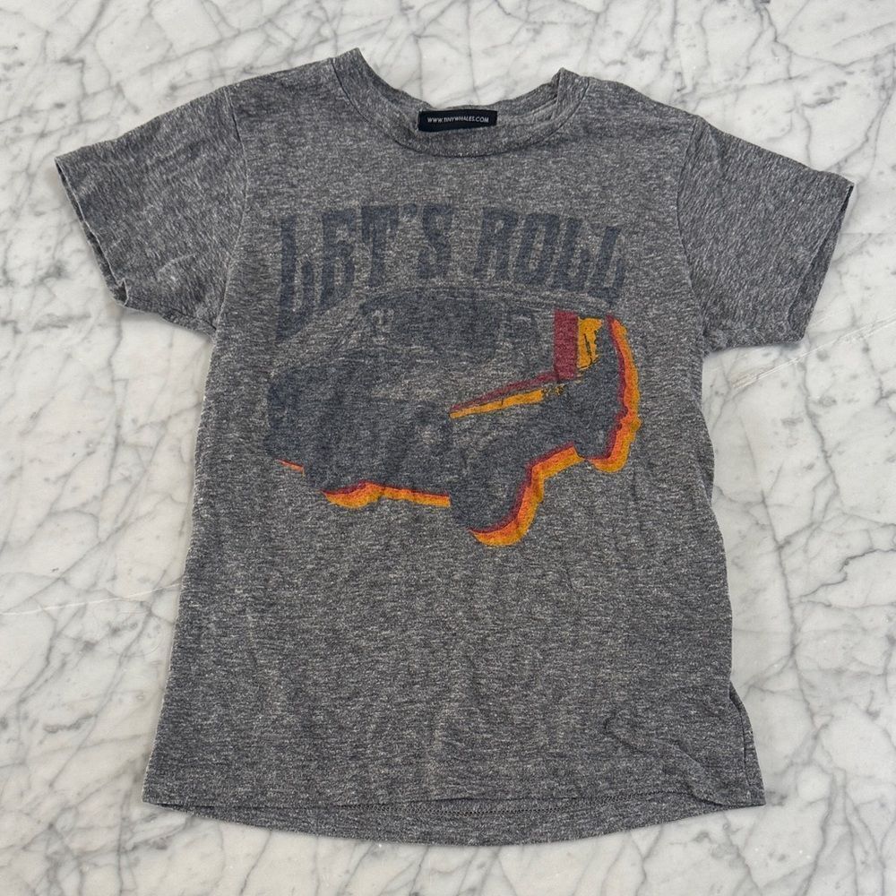 Tiny Whales Lets Roll Car Kids T-Shirt Sz 4T